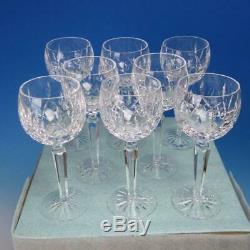 Waterford Crystal Lismore Pattern 8 Wine Hocks Goblets Glasses 7 3/8 inches