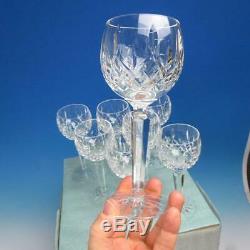Waterford Crystal Lismore Pattern 8 Wine Hocks Goblets Glasses 7 3/8 inches