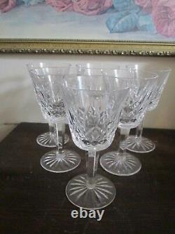 Waterford Crystal Lismore Set Of 6 Wine Glasses 5 7/8