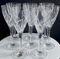 Waterford Crystal MERRILL Wine Glasses Swirl Cut set of 8