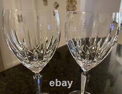 Waterford Crystal MOURNE Water Goblets Wine Glasses 8 1/8 SET OF 2 EUC