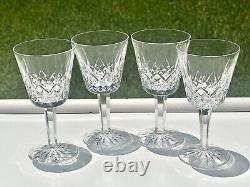Waterford Crystal Mastercraft Lismore Claret Wine Glasses Set of 4