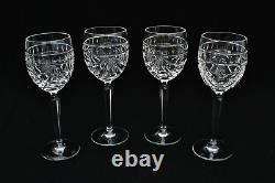 Waterford Crystal Overture Pattern (4) 8 Wine Glasses Etch Signed On Base