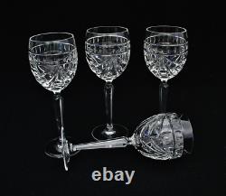 Waterford Crystal Overture Pattern (4) 8 Wine Glasses Etch Signed On Base