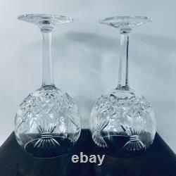 Waterford Crystal Pair Birds In Flight 8 Stems Oversize Balloon Wine Glasses