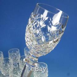 Waterford Crystal Powerscourt Pattern 8 White Wine Goblets Glasses 6 3/8