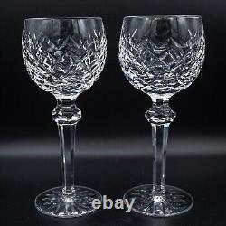 Waterford Crystal Powerscourt Wine Hock Glass Pair 7 3/8 FREE USA SHIPPING