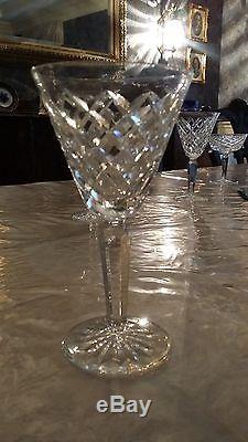 Waterford Crystal, Set of 8 Wine Glasses, Tyrone Pattern, 6.5, Signed, Flawless