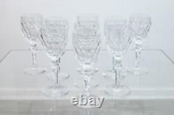 Waterford Crystal Set of 9 Modernist Glass Wine Goblets