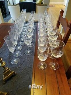 Waterford Crystal Stemware / Wine Glasses, Colleen Essence (Lot Set of 40)
