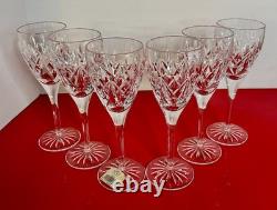 Waterford Crystal TIERNEY White Wine Glass Goblet (s) SET OF 6 Stemware