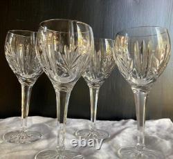 Waterford Crystal Wine Glass Goblet Cut Vertical, Fan, 7 in Set of 4