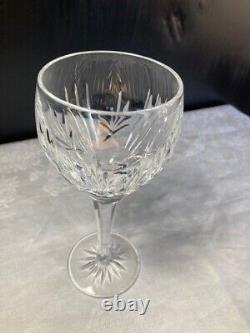 Waterford Crystal Wine Glass Goblet Cut Vertical, Fan, 7 in Set of 4