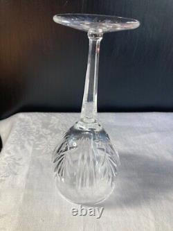 Waterford Crystal Wine Glass Goblet Cut Vertical, Fan, 7 in Set of 4