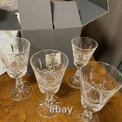 Waterford Crystal Wine Glasses, Set Of 4, Clare Kenmare Ashling Claret w Org Box