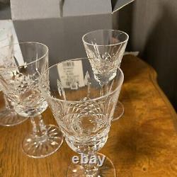 Waterford Crystal Wine Glasses, Set Of 4, Clare Kenmare Ashling Claret w Org Box