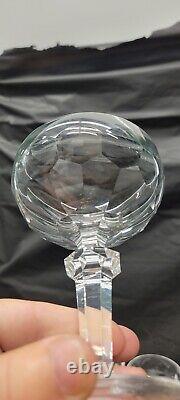 Waterford Crystal Wine Glasses heavy diamond cut stem older vintage #3574
