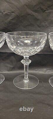 Waterford Crystal Wine Glasses heavy diamond cut stem older vintage #3574