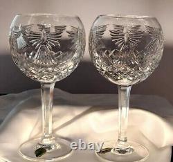 Waterford Crystal Wine Toasting Balloon Goblets (2) Millennium Happiness