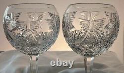 Waterford Crystal Wine Toasting Balloon Goblets (2) Millennium Happiness