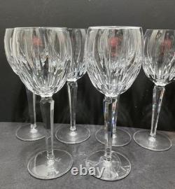 Waterford Crystal Wynnewood White Wine Glasses Set of 6 8 1/8 Bright Clear