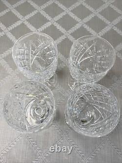 Waterford Donegal Claret Wine Glasses Set of 4 Vintage Crystal Stemware Mint