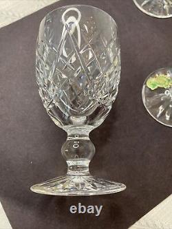 Waterford Donegal Claret Wine Glasses Set of 4 Vintage Crystal Stemware Mint