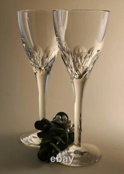 Waterford ELBERON Crystal Wine Glass Pair New Excellent Signed witho Original Box