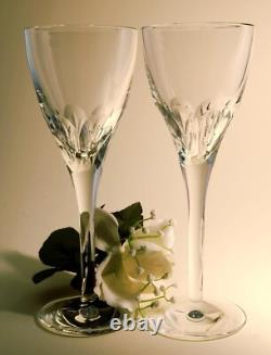 Waterford ELBERON Crystal Wine Glass Pair New Excellent Signed witho Original Box