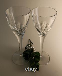 Waterford ELBERON Crystal Wine Glass Pair New Excellent Signed witho Original Box