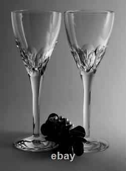 Waterford ELBERON Crystal Wine Glass Pair New Excellent Signed witho Original Box