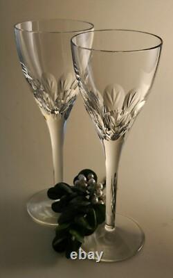 Waterford ELBERON Crystal Wine Glass Pair New Excellent Signed witho Original Box