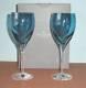 Waterford Eclipse Red Wine SET/2 Glasses Turquoise/Clear Crystal Ireland New