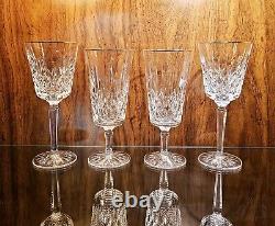 Waterford Golden Lismore Tall Wine & Iced Beverage Crystal Glass Set Of 4