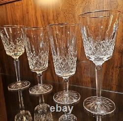 Waterford Golden Lismore Tall Wine & Iced Beverage Crystal Glass Set Of 4