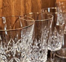 Waterford Golden Lismore Tall Wine & Iced Beverage Crystal Glass Set Of 4