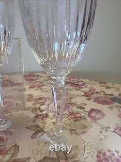Waterford Hanover Gold 6 Crystal Wine Glasses 8.5 Marked Marquis By Waterford