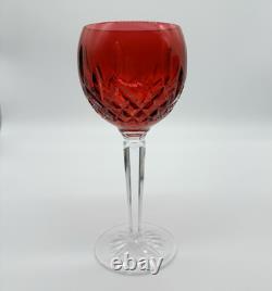 Waterford Ireland Crystal #146269 Lismore Crimson Hock Wine Glasses Set of 2