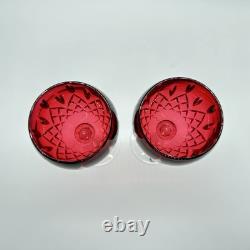 Waterford Ireland Crystal #146269 Lismore Crimson Hock Wine Glasses Set of 2