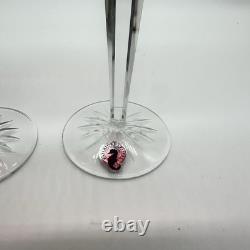 Waterford Ireland Crystal #146269 Lismore Crimson Hock Wine Glasses Set of 2