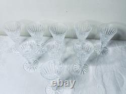 Waterford Ireland Crystal 4-1/2 TRAMORE SHERRY PORT WINE GLASSES Set of 9 Mint