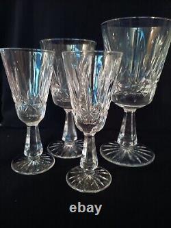 Waterford Ireland Crystal Rosslare Goblet, Wine, and 2 Sherry Set of 4