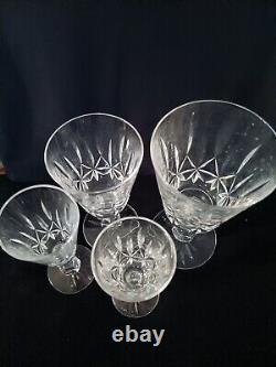 Waterford Ireland Crystal Rosslare Goblet, Wine, and 2 Sherry Set of 4