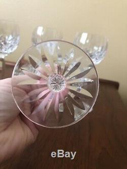 Waterford Ireland Irish Crystal(4)Hock Wine Glasses Lismore Pattern 7 1/2 Inches
