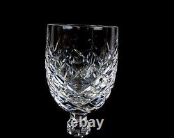 Waterford Ireland Signed 6 Oz Powerscourt 2pc Crystal Claret 7 1/8 Wine Glasses