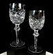 Waterford Ireland Signed Crystal 6 Oz Powerscourt 2pc 7 1/8 Claret Wine Glasses