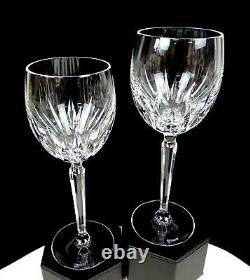 Waterford Ireland Signed Crystal Wynnewood 2 Pc 8 1/8 White Wine Glasses 1993