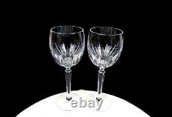Waterford Ireland Signed Crystal Wynnewood 2pc 8 1/8 White Wine Glasses 1993