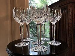 Waterford Irish Crystal Lismore 7 3/8 Hock Wine Glasses (6) Original Ireland