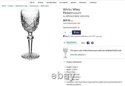 Waterford Irish Crystal Powerscourt 6 3/8 White Wine Glasses (12) Ireland